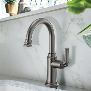 Click here to see Brizo 61374LF-C-SL Brizo Rook Single-Handle Cold Water Beverage Faucet with Integrated Air Gap, Diamond Seal, Lever Handle, 1.5 GPM, Brilliance Luxe Steel - 61374LF-C-SL