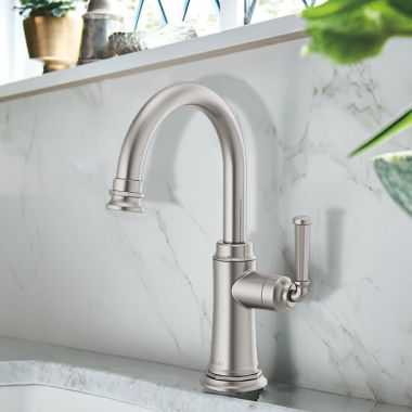 Click here to see Brizo 61374LF-C-SS Brizo Rook Single-Handle Cold Water Beverage Faucet with Integrated Air Gap, Diamond Seal, Lever Handle, 1.5 GPM, Brilliance Stainless - 61374LF-C-SS