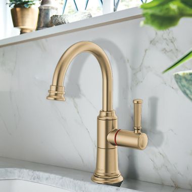 Click here to see Brizo 61374LF-H-GL Brizo Rook Single-Handle Instant Hot Beverage Faucet, Less Tank and Filter, Lever Handle, 1.0 GPM, Brilliance Luxe Gold - 61374LF-H-GL