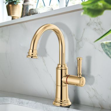 Click here to see Brizo 61374LF-H-PG Brizo Rook Single-Handle Instant Hot Beverage Faucet, Less Tank and Filter, Lever Handle, 1.0 GPM, Brilliance Polished Gold - 61374LF-H-PG