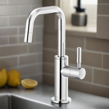 Click here to see Brizo 61365LF-C-PC Brizo Jason Wu Single-Handle Cold Water Beverage Faucet with Square Spout, 1.5 GPM, Polished Chrome - 61365LF-C-PC
