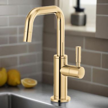 Click here to see Brizo 61365LF-C-PG Brizo Jason Wu Single-Handle Cold Water Beverage Faucet with Square Spout, 1.5 GPM, Brilliance Polished Gold - 61365LF-C-PG