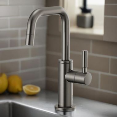 Click here to see Brizo 61365LF-C-SL Brizo Jason Wu Single-Handle Cold Water Beverage Faucet with Square Spout, 1.5 GPM, Brilliance Luxe Steel - 61365LF-C-SL