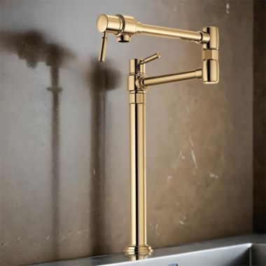 Click here to see Brizo 62720LF-PG Brizo European Deck-Mounted Pot Filler Faucet for Cold Water Only, ADA, 4.0 GPM, Brilliance Polished Gold - 62720LF-PG