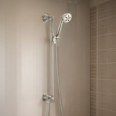Click here to see Brizo 88761-BN Brizo Rook Three-Function Hand Shower with Slide Bar, H2Okinetic, WaterSense, 1.75 GPM, Brilliance Brushed Nickel - 88761-BN