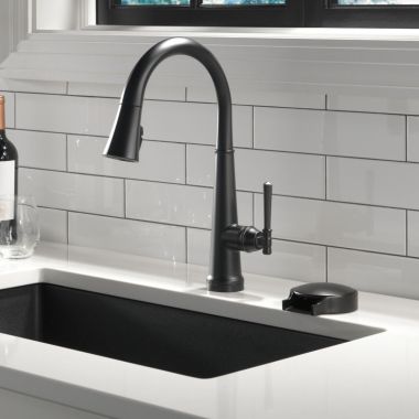 Click here to see  9182T-BL-DST Delta Emmeline Single-Handle Pull-Down Kitchen Faucet w/ Touch2O, 1.8 GPM, Matte Black - 9182T-BL-DST