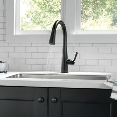 Click here to see  9113TV-BL-DST Delta Essa VoiceIQ Single-Handle Pull-Down Kitchen Faucet, 1.8 GPM, Matte Black - 9113TV-BL-DST