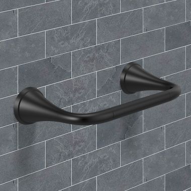 Click here to see Delta 73350-BL Delta Kayra Pivoting Toilet Paper Holder, Matte Black - 73350-BL