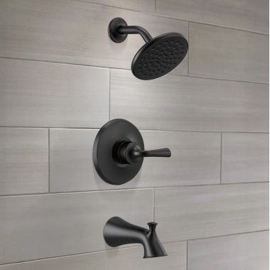 Click here to see Delta T14433-BL Delta Kayra Monitor 14 Series Tub & Shower Trim, Touch-Clean, Lever Handle, ADA, 1.75 GPM, Matte Black - T14433-BL