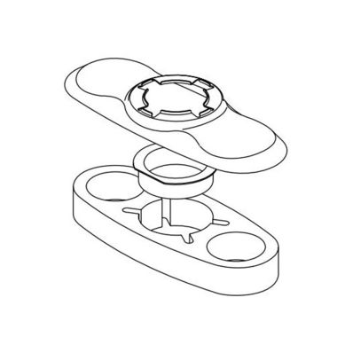 Click here to see Delta RP101074 Delta Lahara Chrome Escutcheon with Gasket for 538-MPU-DST Single-Handle Bathroom Faucet - RP101074