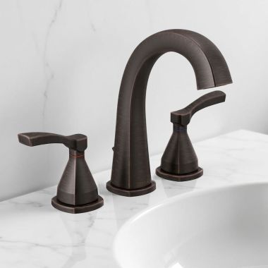 Click here to see Delta 35775-RBMPU-DST Delta Stryke Widespread Bathroom Faucet With Metal Pop-Up, Two Lever Handles, Diamond Seal, ADA, 1.2 GPM, Venetian Bronze - 35775-RBMPU-DST