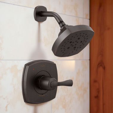 Click here to see Delta T14276-RB Delta Stryke Monitor 14 Series Shower Faucet with 5-Setting Showerhead, H2Okinetic, Lever Handle, 1.75 GPM, Venetian Bronze - T14276-RB
