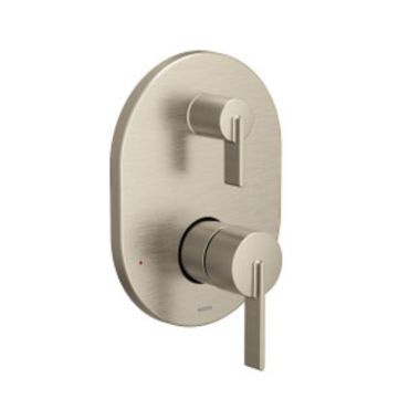 Click here to see Moen UT3331BN Moen Cia M-CORE 3-Series Valve Trim w/ Transfer, Lever Handles, Brushed Nickel - UT3331BN