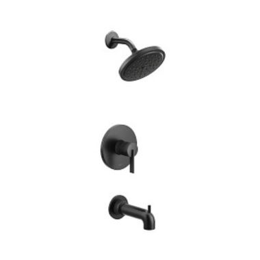 Click here to see Moen UT2263EPBL Moen Cia M-Core 2-Series Tub/Shower Faucet with 1.75 GPM Rainshower, 1-Function, Single Lever Handle, M-PACT, Immersion, Matte Black - UT2263EPBL