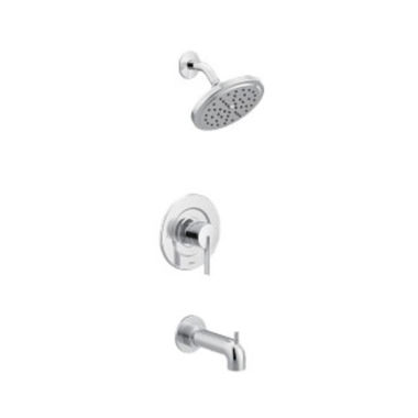Click here to see Moen T2263EP Moen Cia Posi-Temp Tub/Shower Faucet with 1.75 GPM Rainshower, 1-Function, Single Lever Handle, M-PACT, Immersion, Chrome - T2263EP