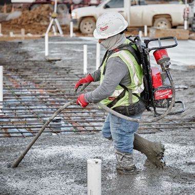 Click here to see Milwaukee MXF371-2XC Milwaukee MX FUEL Lithium-Ion Cordless Backpack Concrete Vibrator Kit with (2) Batteries and Charger - MXF371-2XC