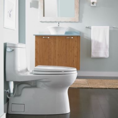 Click here to see Toto MS614124CEFG#01 TOTO MS614124CEFG#01 Carlyle II One-Piece Elongated Toilet with CeFiONtect - Cotton White