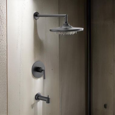 Click here to see Moen UTS22003EPBL Moen Arris M-Core 2-Series Tub/Shower Faucet with 1.75 GPM Rain Shower, 1-Function, Single Lever Handle, M-PACT, Immersion, Matte Black - UTS22003EPBL