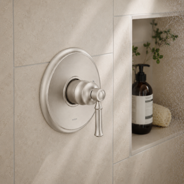 Click here to see  UT2181BN Moen Dartmoor M-CORE 2-Series Valve Trim, Brushed Nickel - UT2181BN
