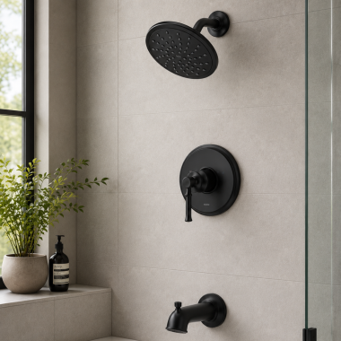 Click here to see Moen UT2283EPBL Moen Dartmoor M-Core 2 Single-Handle Tub/Shower Trim, 1.75 GPM, Matte Black - UT2283EPBL