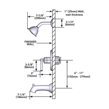 Click here to see  UT2283EP Moen Dartmoor M-Core 2 Single-Handle Tub/Shower Trim, 1.75 GPM, Chrome - UT2283EP