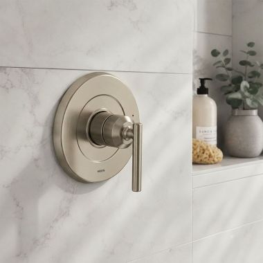 Click here to see  UT2901BN Moen Gibson M-CORE 2-Series Valve Trim, Lever Handle, Brushed Nickel - UT2901BN