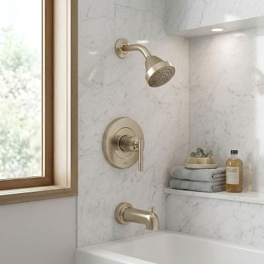 Click here to see  UT2903EPBN Moen Gibson M-Core 2-Series Tub/Shower Faucet, Single-Function, Eco-Performance, 1.75 GPM, Brushed Nickel - UT2903EPBN