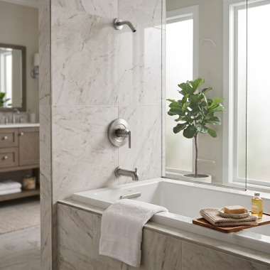 Click here to see Moen UT2903NH Moen Gibson M-Core 2-Series Tub/Shower Faucet, M-PACT, Single Lever Handle, Less Showerhead, Chrome - UT2903NH