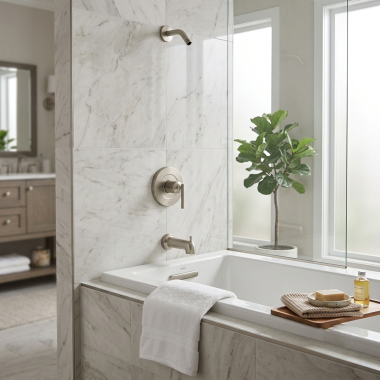 Click here to see Moen UT2903NHBN Moen Gibson M-Core 2-Series Tub/Shower Faucet, M-PACT, Single Lever Handle, Less Showerhead, Brushed Nickel - UT2903NHBN