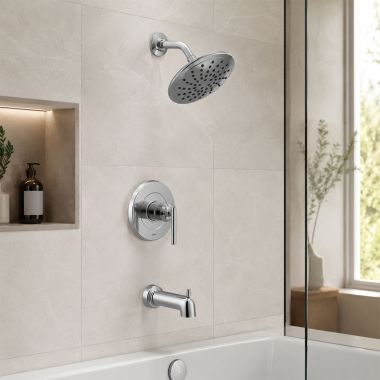 Click here to see  UT3003EP Moen Gibson M-CORE 2 Single-Handle Tub/Shower Trim, 1-Function, Lever Handle, 1.75 GPM, Chrome - UT3003EP