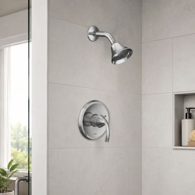 Click here to see  UT2742EP Moen Glyde M-Core 2-Series Single-Handle Shower Faucet, One-Function, 1.75 GPM, Lever Handle, Eco-Performance, M-PACT, Chrome - UT2742EP