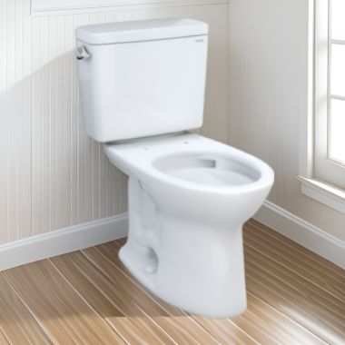 Click here to see Toto CST776CEFG#01 TOTO Drake Two-Piece Toilet, 1.28 GPF, Less Seat, Universal Height, Cotton White - CST776CEFG#01