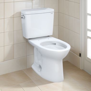 Click here to see Toto CST776CSFG#01 TOTO 21 Drake Universal Height Two-Piece Elongated Toilet, TORNADO Flush, CEFIONTECT, 1.6 GPF, 12