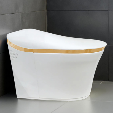 Click here to see Kohler 77795-0SG  Kohler Eir Luxury Smart Toilet, White w/ Sunset Gold Trim - K-77795-0SG