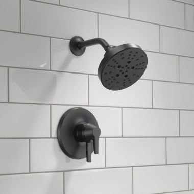 Click here to see  T17272-BL Delta Galeon Monitor 17 Series Two-Handle H2Okinetic Shower Faucet with Volume Control, 1.75 GPM, Matte Black - T17272-BL