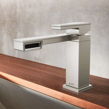 Click here to see Brizo 65022LF-NK Brizo Frank Lloyd Wright Single-Handle Deck-Mount Lavatory Faucet, Ceramic Disk Cartridge, Single-Hole, 1.2 GPM, Brilliance Luxe Nickel - 65022LF-NK