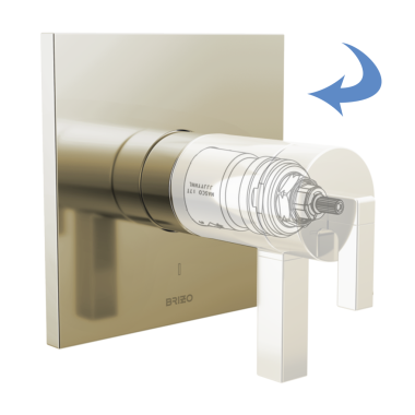 Click here to see Brizo T60022-PNLHP Brizo Frank Lloyd Wright TempAssure Thermostatic Two-Handle Valve Trim, Less Handles, Polished Nickel - T60022-PNLHP