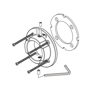 Click here to see Brizo RP101805 Brizo Mounting Base, Gasket, Screws & Wrench, Frank Lloyd Wright Collection - RP101805