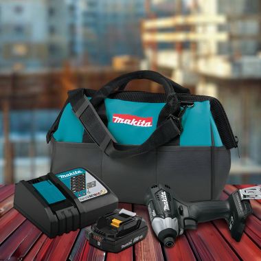 Click here to see Makita XDT15R1B Makita 18V LXT Lithium-Ion 1.5Ah Brushless Cordless XPT Impact Driver Kit - XDT15R1B 
