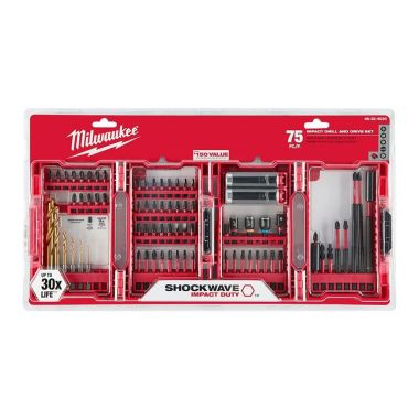Click here to see Milwaukee 48-32-4030 Milwaukee 48-32-4030 SHOCKWAVE Impact Drill and Drive Set - 75Pc