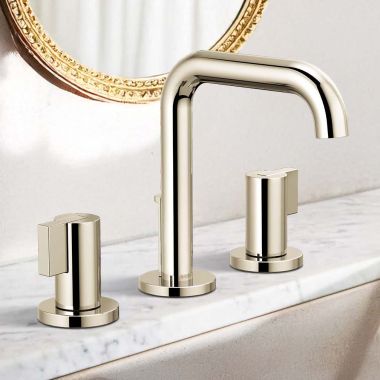 Click here to see  65332LF-PNLHP Brizo Litze Two-Handle Widespread Lavatory Faucet, Less Handles, 1.5 GPM, Brilliance Polished Nickel - 65332LF-PNLHP