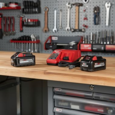 Click here to see Milwaukee 48-59-1862S Milwaukee M18 REDLITHIUM HIGH OUTPUT XC6.0 Battery and Charger Starter Kit, 2-Pack 6.0Ah Batteries - 48-59-1862S