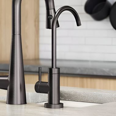 Click here to see Moen S5550BLS Moen Nio SIP One Handle Beverage Faucet, Black Stainless - S5550BLS