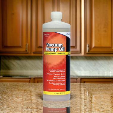 Click here to see Nu Calgon 4383-24 Nu-Calgon Cal-Vac Vacuum Pump Oil, Multi-Viscosity, 1 Quart Bottle - 4383-24