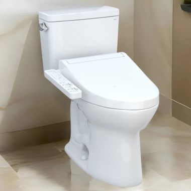 Click here to see Toto MW7763074CSFG#01 TOTO Drake WASHLET+ Two-Piece Elongated Toilet with C2 Bidet Seat, 1.6 GPF, Cotton White - MW7763074CSFG#01