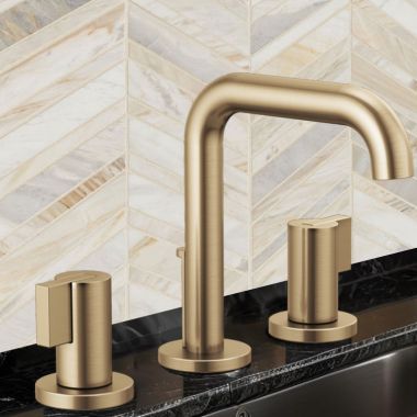 Click here to see Brizo 65332LF-GLLHP Brizo Litze Two-Handle Widespread Lavatory Faucet, Less Handles, 1.5 GPM, Brilliance Luxe Gold - 65332LF-GLLHP