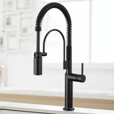 Click here to see Brizo 63375LF-BLLHP Brizo Odin Semi-Professional Kitchen Faucet, Less Handle, MagneDock, DIAMOND Seal, 1.8 GPM, Matte Black - 63375LF-BLLHP