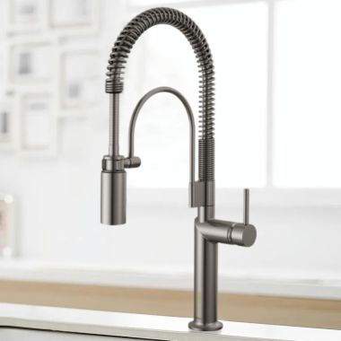 Click here to see Brizo 63375LF-SLLHP Brizo Odin Semi-Professional Kitchen Faucet, Less Handle, MagneDock, DIAMOND Seal, 1.8 GPM, Brilliance Luxe Steel - 63375LF-SLLHP