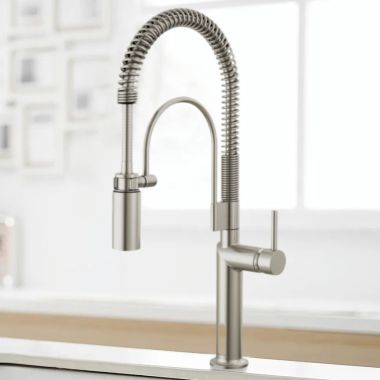 Click here to see Brizo 63375LF-SSLHP Brizo Odin Semi-Professional Kitchen Faucet, Less Handle, MagneDock, DIAMOND Seal, 1.8 GPM, Brilliance Stainless - 63375LF-SSLHP