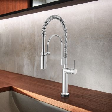 Click here to see Brizo 64375LF-PCLHP Brizo Odin SmartTouch Semi-Professional Kitchen Faucet, Less Handle, TempID, MagneDock, DIAMOND Seal, 1.8 GPM, Polished Chrome - 64375LF-PCLHP